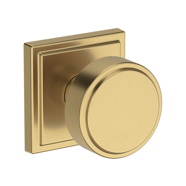 Baldwin Hardware Reserve Perilla Vashon — Latón satinado Lifetime — Stepped Square — Paso