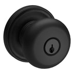 Baldwin Hardware Reserve Perilla con Llave Round — Negro satinado — Traditional Round