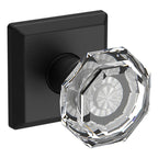 Baldwin Hardware Reserve Perilla Crystal — Negro satinado — Traditional Square — Dummy completo