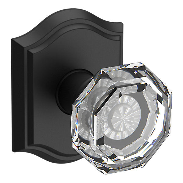 Baldwin Hardware Reserve Perilla Crystal — Negro satinado — Traditional Arch — Paso