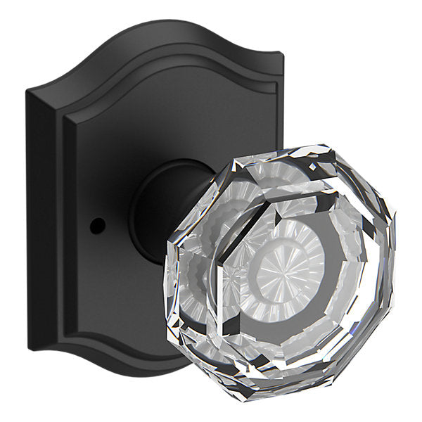 Baldwin Hardware Reserve Perilla Crystal — Negro satinado — Traditional Arch — Privacidad