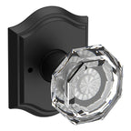 Baldwin Hardware Reserve Perilla Crystal — Negro satinado — Traditional Arch — Privacidad
