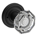 Baldwin Hardware Reserve Perilla Crystal — Negro satinado — Traditional Round — Privacidad