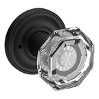 Baldwin Hardware Reserve Perilla Crystal — Negro satinado — Traditional Round — Privacidad