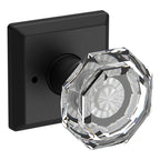 Baldwin Hardware Reserve Perilla Crystal — Negro satinado — Traditional Square — Privacidad