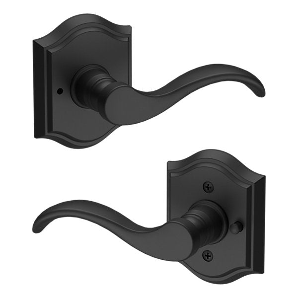Baldwin Hardware Reserve Manija Curve — Negro satinado — Traditional Arch — Privacidad
