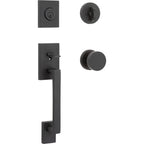 Baldwin Hardware Reserve Juego de Entrada La Jolla x Perilla Contemporary — Negro satinado — Contemporary Round