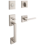 Baldwin Hardware Reserve Juego de Entrada La Jolla x Manija Square — Níquel satinado — Contemporary Square