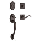Baldwin Hardware Reserve Juego de Entrada Columbus x Manija Curve — Bronce veneciano — Traditional Square