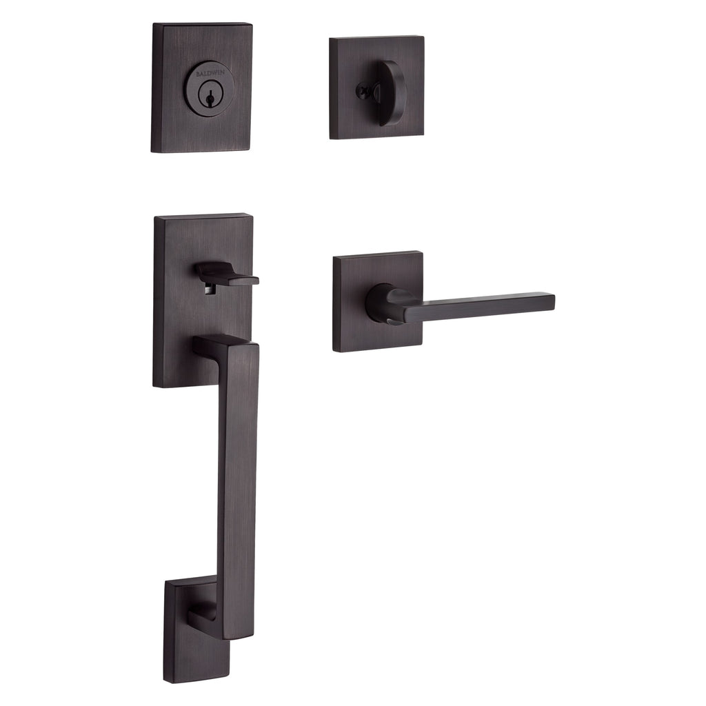 Baldwin Hardware Reserve Juego de Entrada La Jolla x Manija Square — Bronce veneciano — Contemporary Square