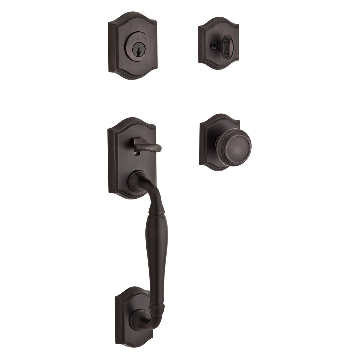 Baldwin Hardware Reserve Juego de Entrada Westcliff x Perilla Traditional — Bronce veneciano — Traditional Arch