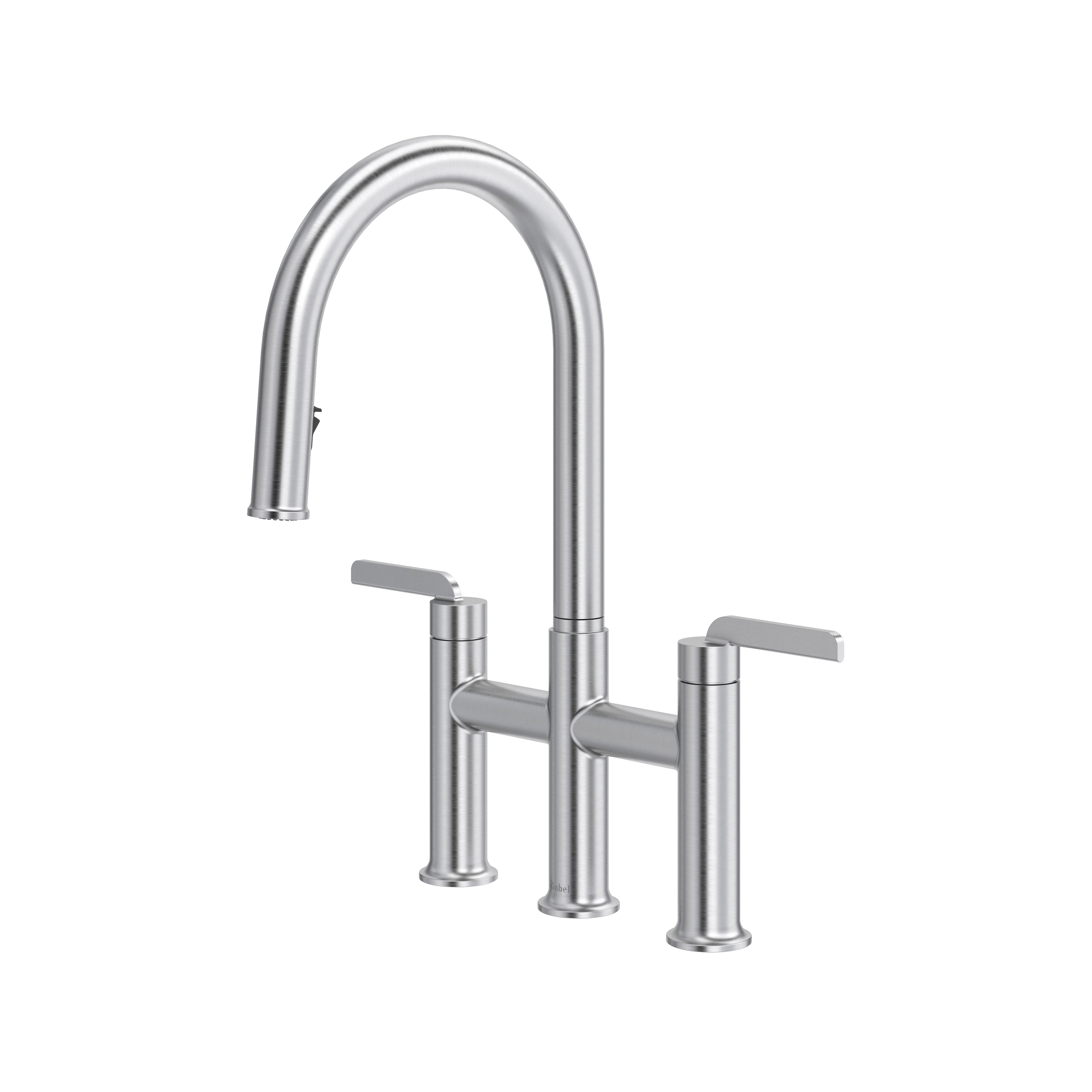 Rohl Authentica Mezcladora de Cocina Tipo Puente Extraíble Surtidor en C - Acero Inoxidable