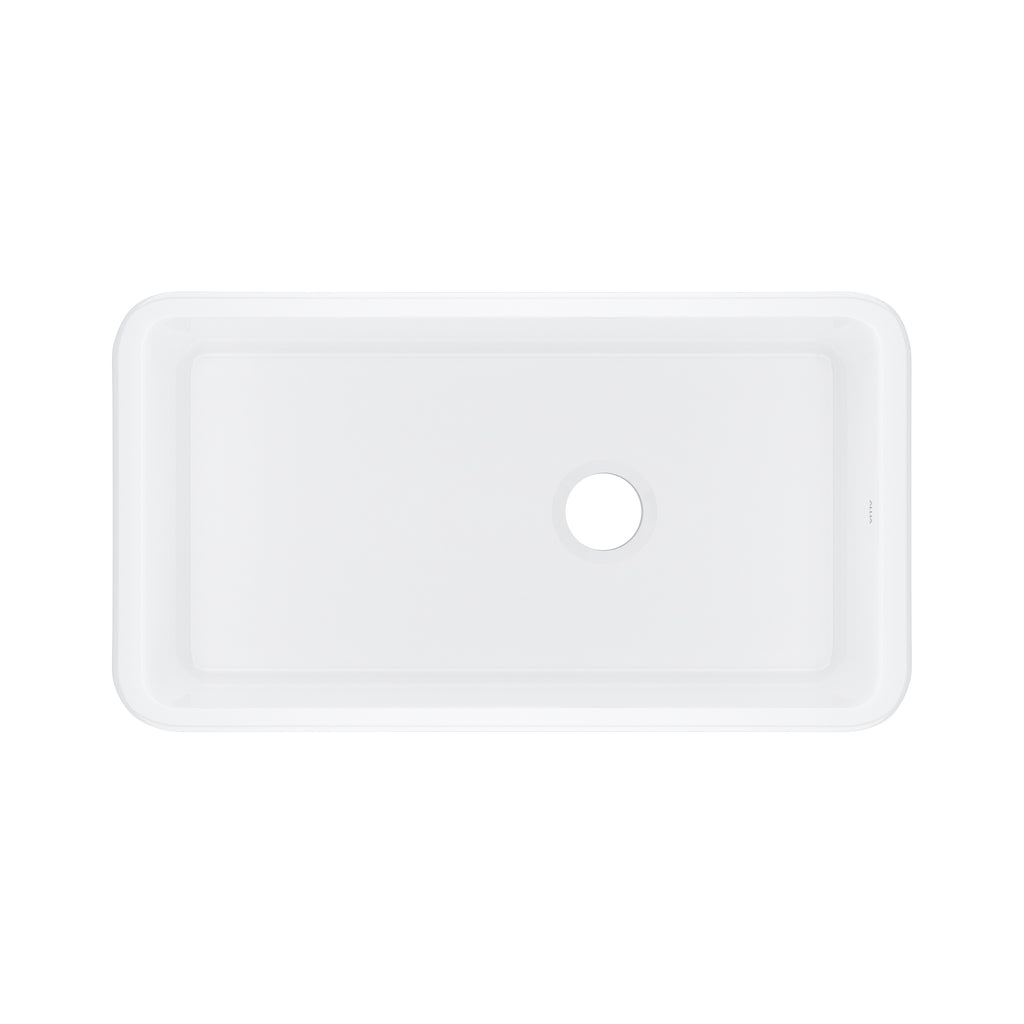 Rohl Allia Tarja Sencilla Bajocubierta de Fireclay 34" - Blanco