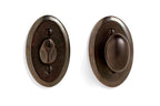 Oval Auxiliary Mortise Bolt Privacy Set — Shown in S3 Finish