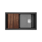 Rohl Fonsa Tarja Workstation de Cuarzo con Accesorios 33" - Negro