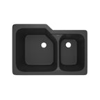 Rohl Allia Tarja Doble Bajocubierta de Fireclay 33" - Negro Satinado