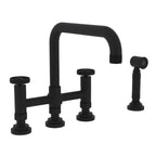 Rohl Campo Mezcladora de Cocina Tipo Puente con Aspersor Lateral - Negro Mate