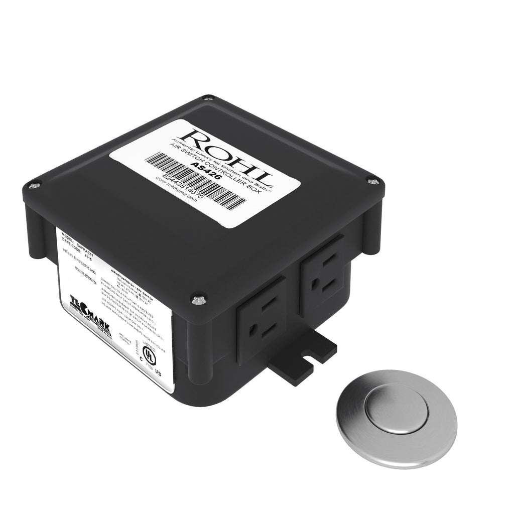 Rohl Caja de Control para Triturador con Botón Neumático - Transicional - Acero Inoxidable