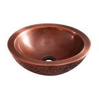Barclay Addie Embossed — Lavabo de Sobreponer Redondo de Cobre — imagen 3