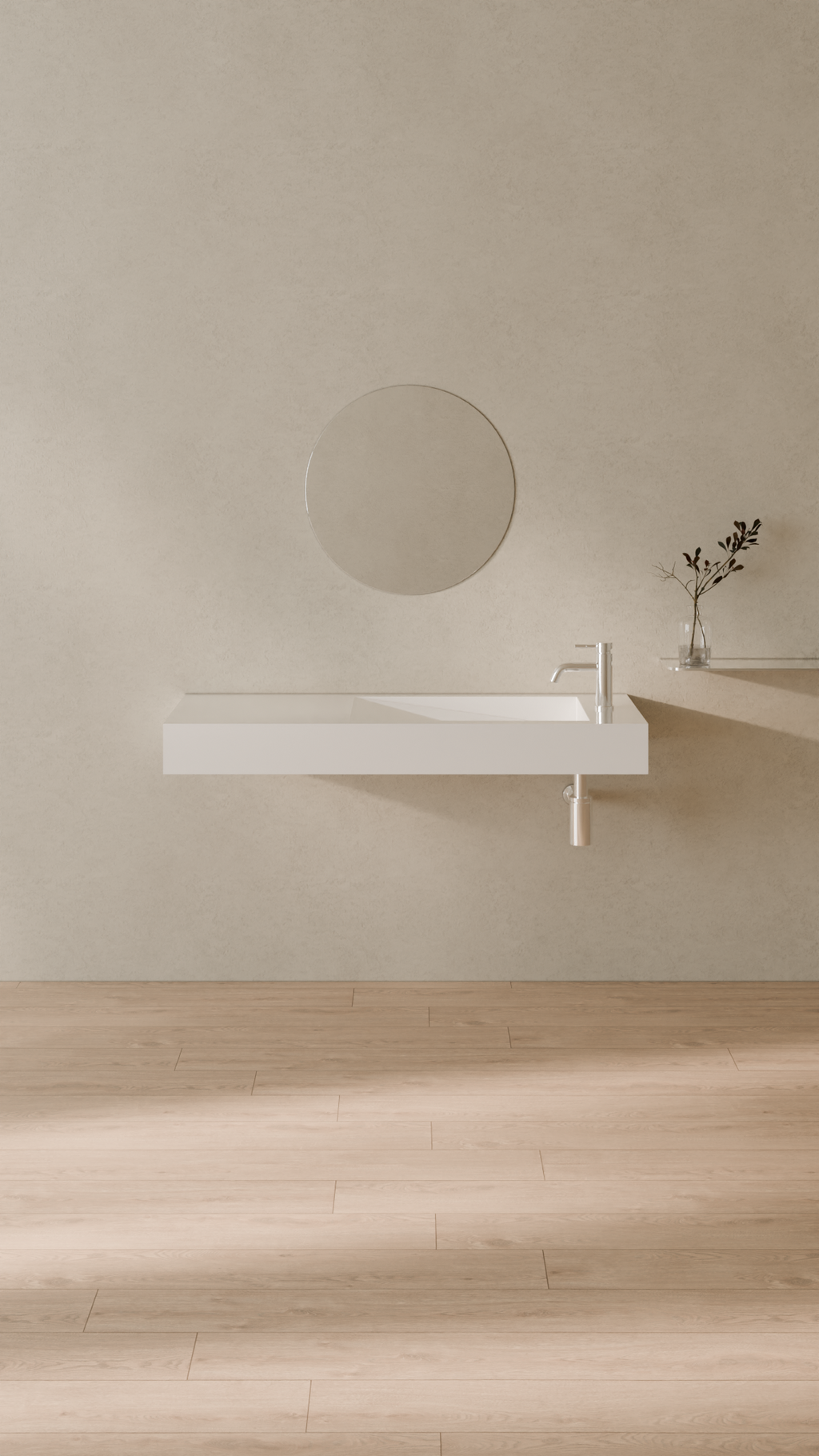 Badeloft Lavabo de Pared Tipo Rampa Lateral WT-05-B