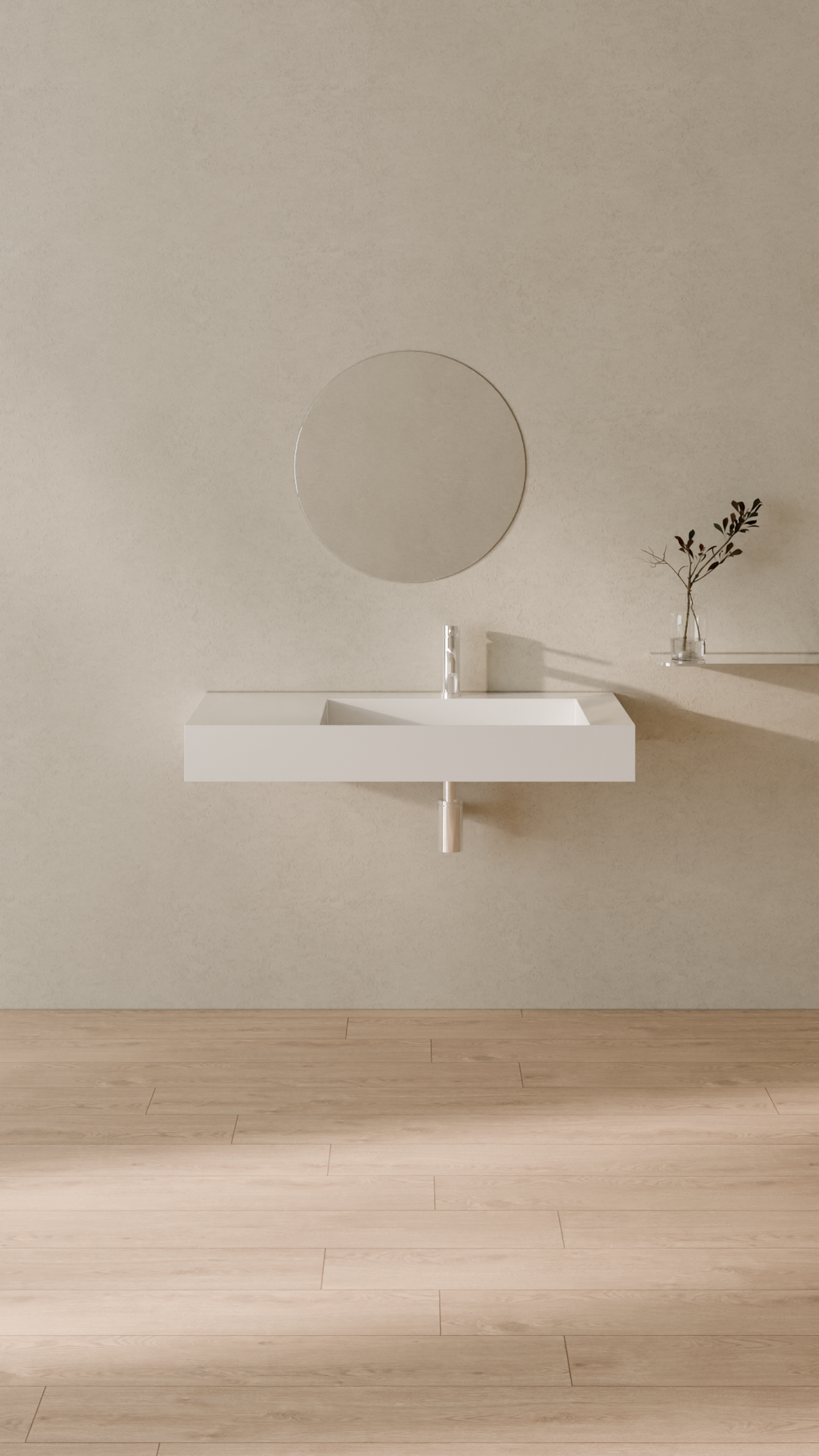 Badeloft Lavabo de Pared Tipo Rampa WT-04-B