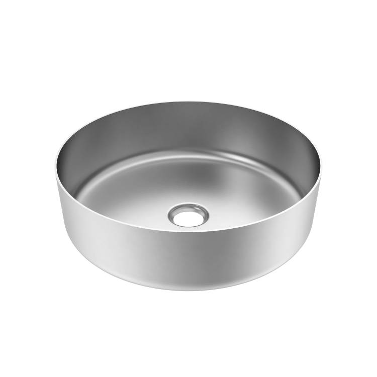Barclay Kana 15" Steel — Lavabo de Sobreponer Redondo de Acero Inoxidable — imagen 3