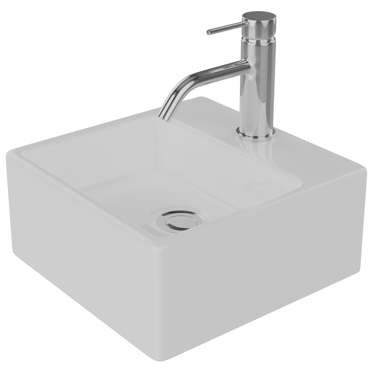 Barclay Mini Nova — Lavabo de Pared Cuadrado de Fireclay — imagen 3