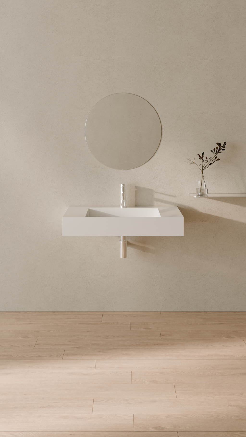 Badeloft Lavabo de Pared Tipo Rampa WT-04-D