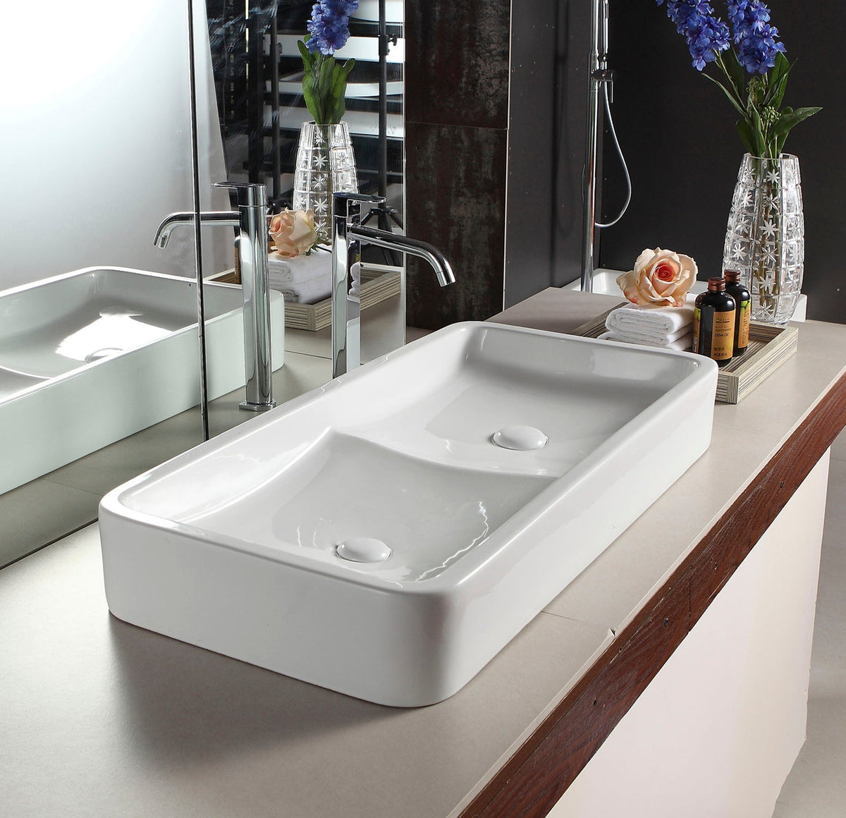 Barclay Rosalie — Lavabo de Sobreponer Rectangular de Cerámica — imagen 3