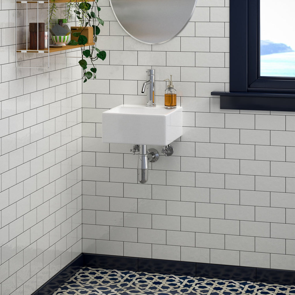 Barclay Mini Nova — Lavabo de Pared Cuadrado de Fireclay — imagen 6