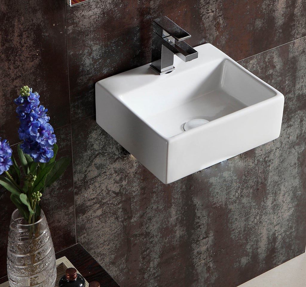 Barclay Morris — Lavabo de Pared Rectangular de Cerámica — imagen 3