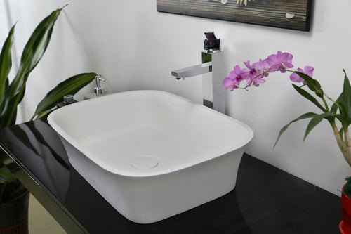 Barclay Jeri — Lavabo de Sobreponer Rectangular de Resina de Piedra — imagen 2