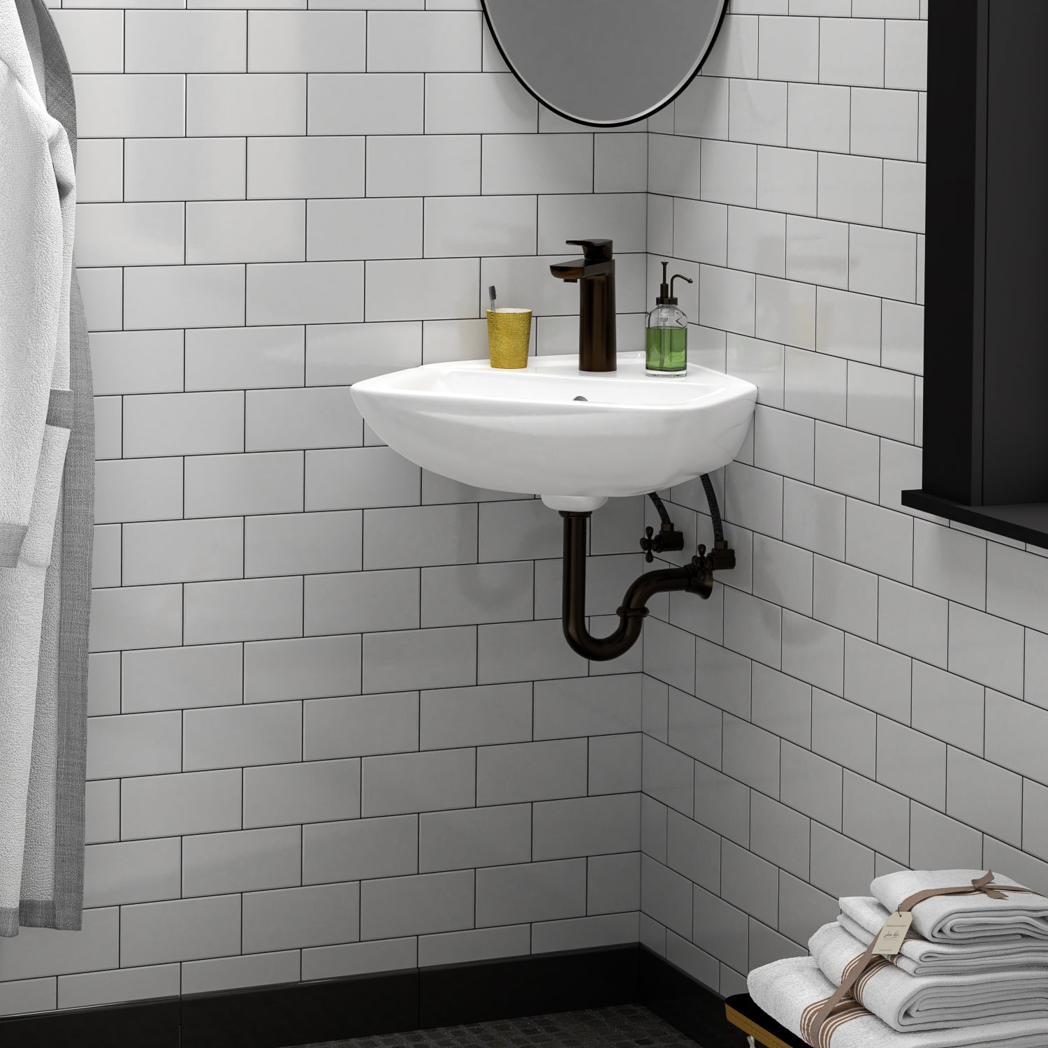 Barclay Eden — Lavabo Esquinero de Pared de Cerámica — imagen 2