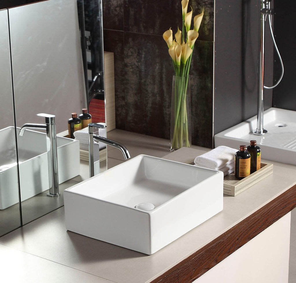 Barclay Redkey — Lavabo de Sobreponer Rectangular de Cerámica — imagen 3