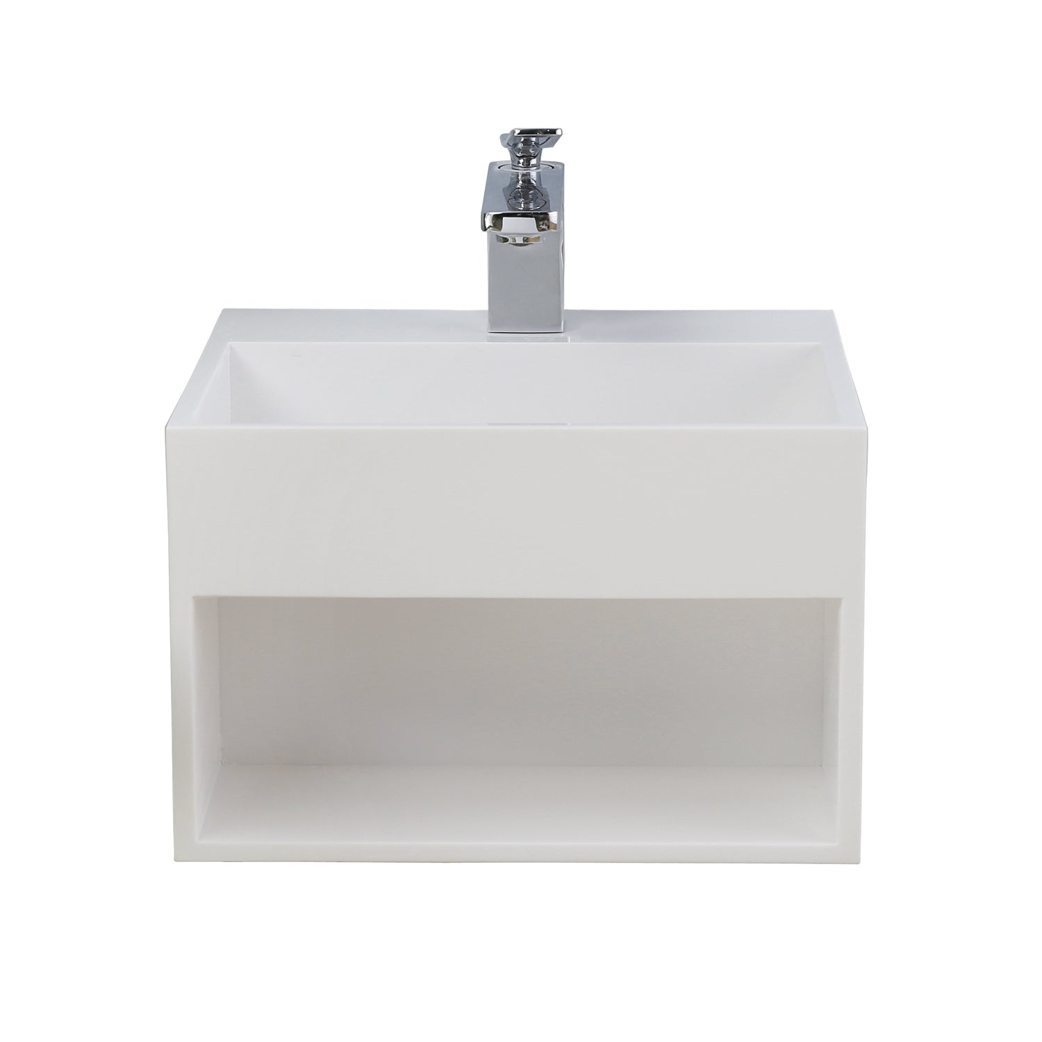Barclay Simon — Lavabo de Pared Cuadrado de Resina de Piedra — imagen 1