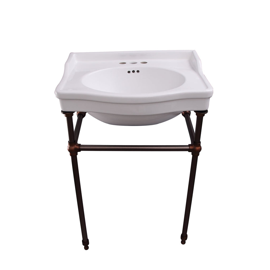 Barclay Ensal — lavabo tipo consola — Centro 4" (centerset) / Bronce Aceitado
