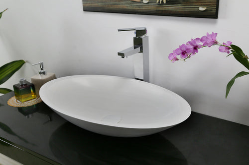 Barclay Lila — Lavabo de Sobreponer Oval de Resina de Piedra — imagen 2