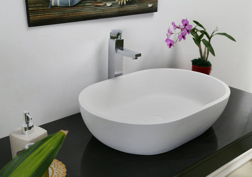 Barclay Divina — Lavabo de Sobreponer Oval de Resina de Piedra — imagen 2