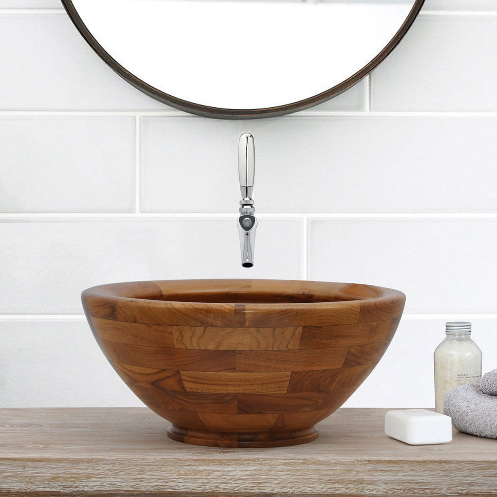 Barclay Antigua — Lavabo de Sobreponer Redondo de Madera — imagen 5