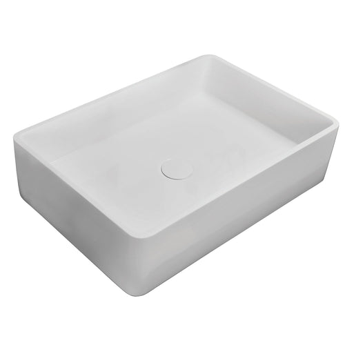 Barclay Leopold — Lavabo de Sobreponer Rectangular de Resina de Piedra — imagen 1