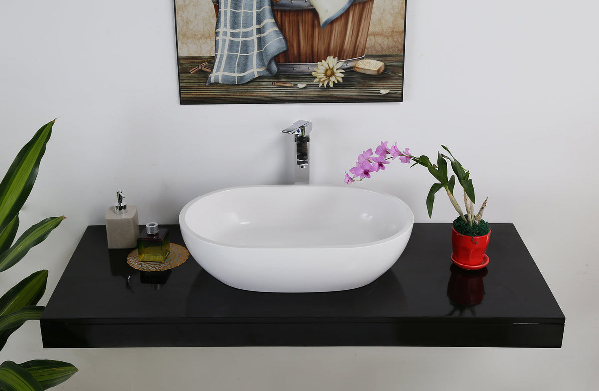Barclay Divina — Lavabo de Sobreponer Oval de Resina de Piedra — imagen 3