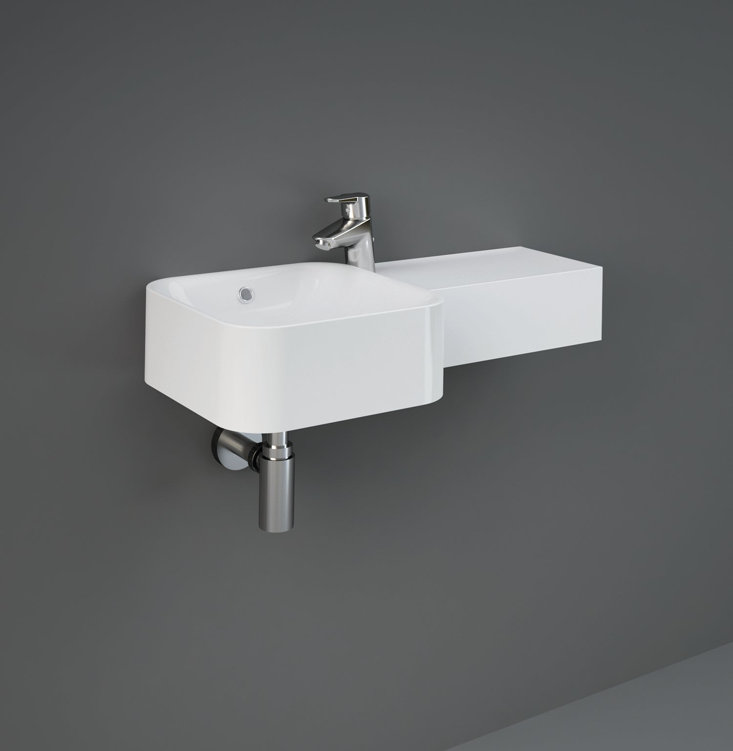 Barclay RAK Petit — Lavabo de Pared Cuadrado de Fireclay — imagen 3