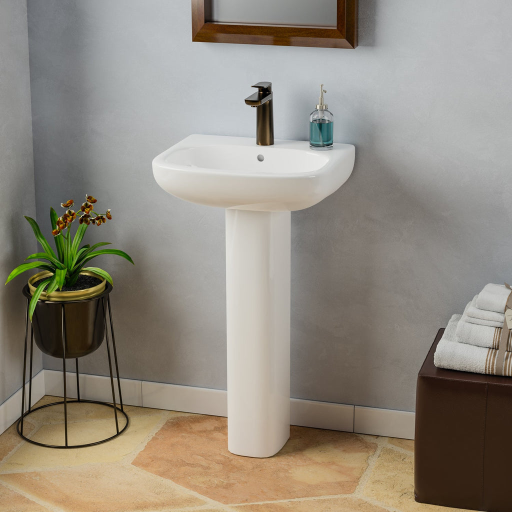 Barclay Tonique 450 — Lavabo con Pedestal Rectangular de Cerámica — imagen 3