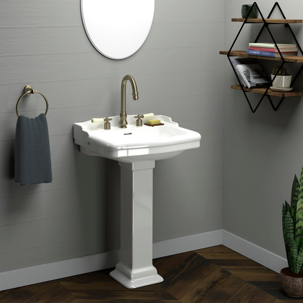Barclay Stanford 600 — Lavabo con Pedestal Rectangular de Cerámica — imagen 3