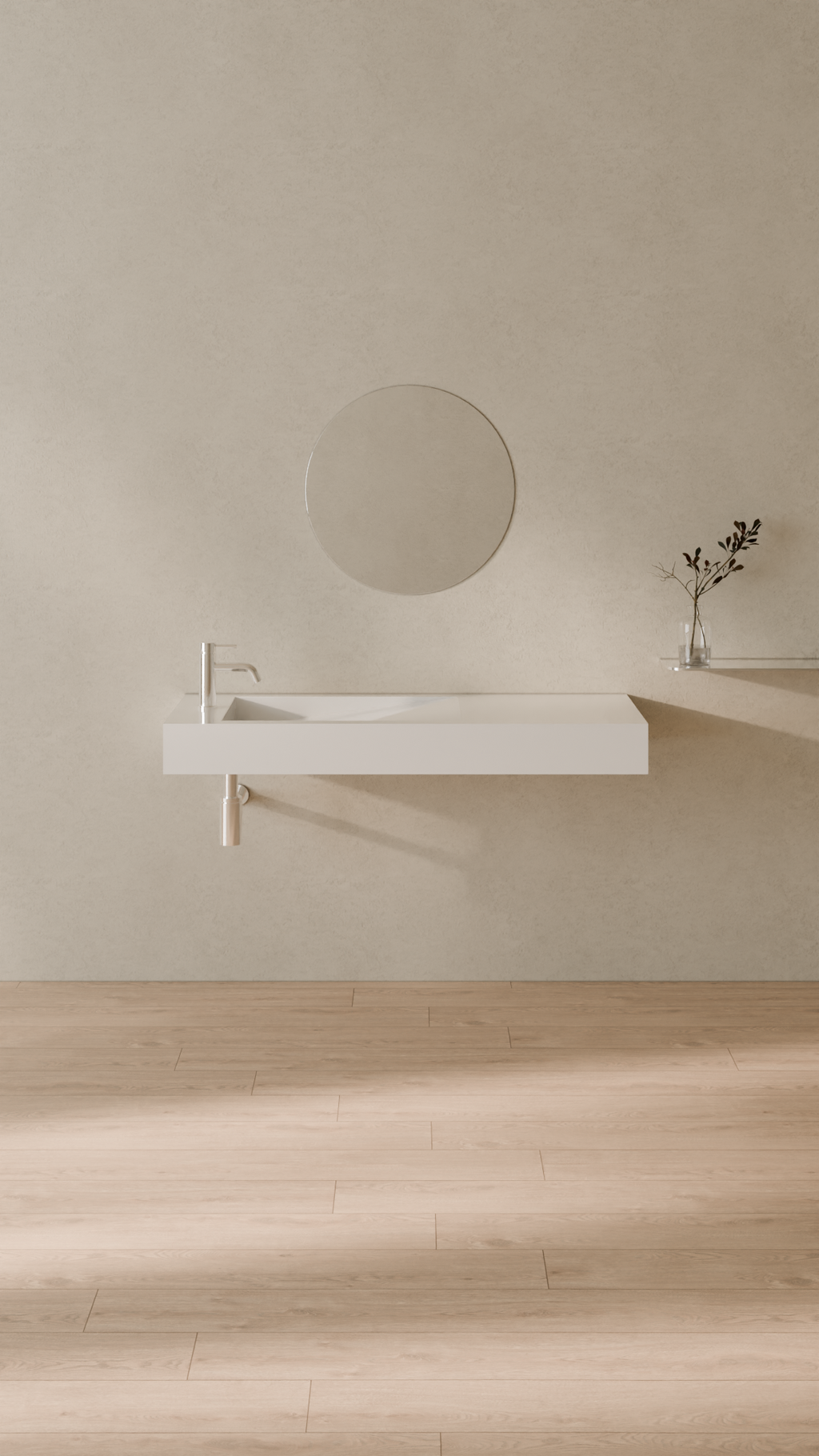 Badeloft Lavabo de Pared Tipo Rampa Lateral WT-05-A