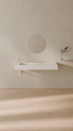 Badeloft Lavabo de Pared Tipo Rampa Lateral WT-05-A