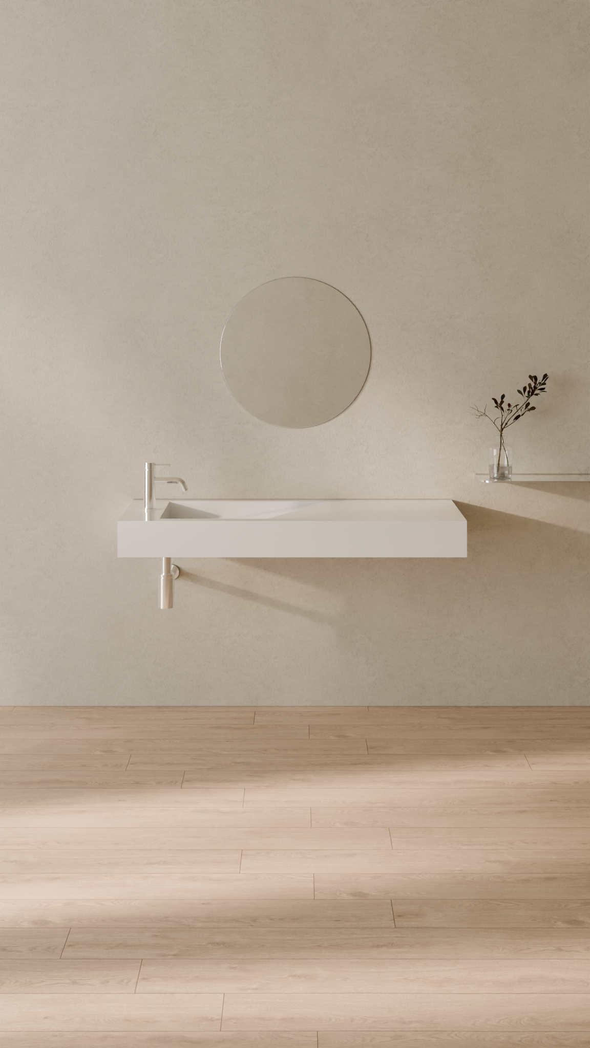 Badeloft Lavabo de Pared Tipo Rampa Lateral WT-05-A