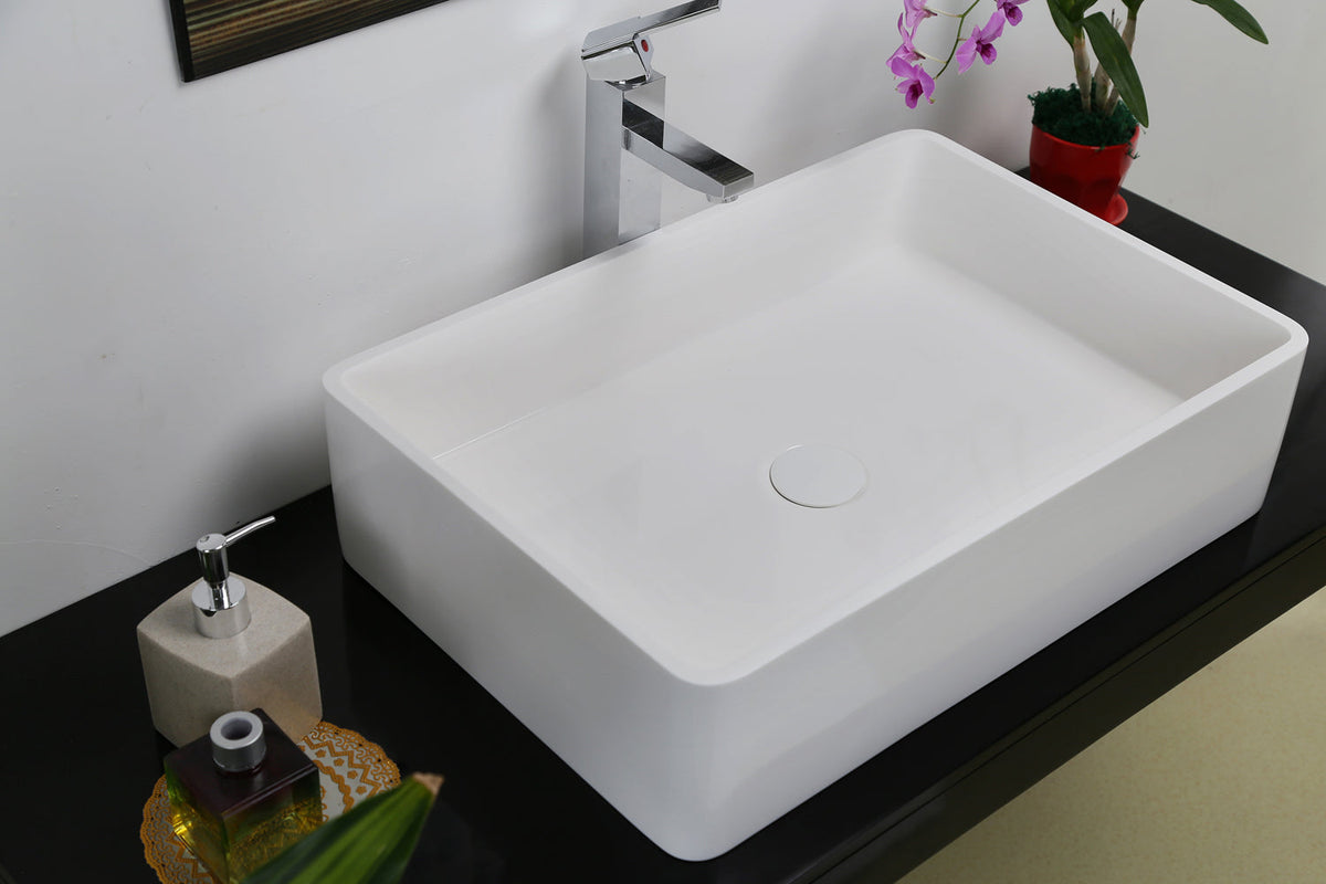 Barclay Leopold — Lavabo de Sobreponer Rectangular de Resina de Piedra — imagen 2