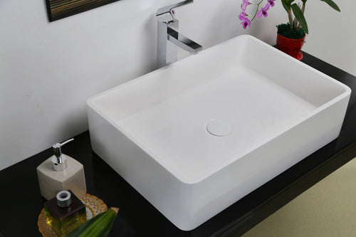 Barclay Leopold — Lavabo de Sobreponer Rectangular de Resina de Piedra — imagen 2