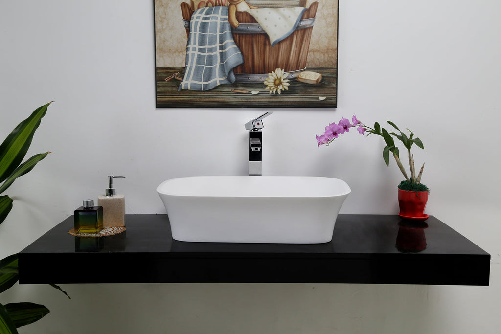 Barclay Jeri — Lavabo de Sobreponer Rectangular de Resina de Piedra — imagen 3